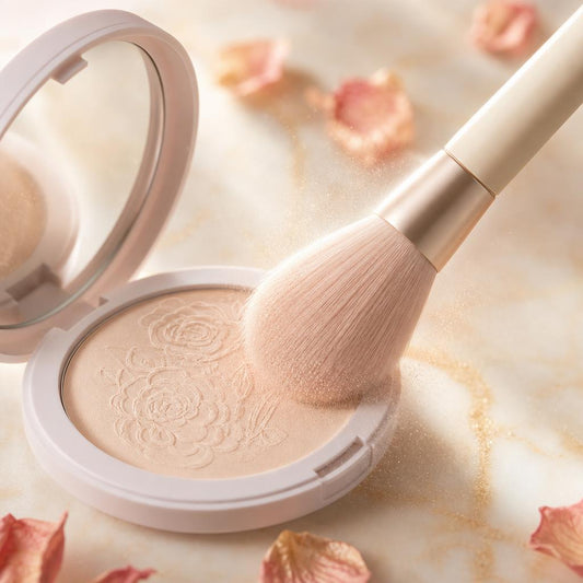Brocha aplicando el polvo compacto Velvete
